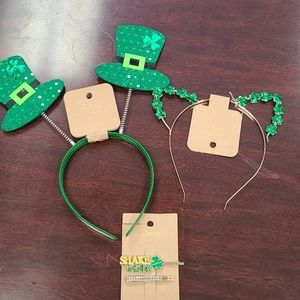 New St. Patrick Day 2 Headbands Barettes Clovers